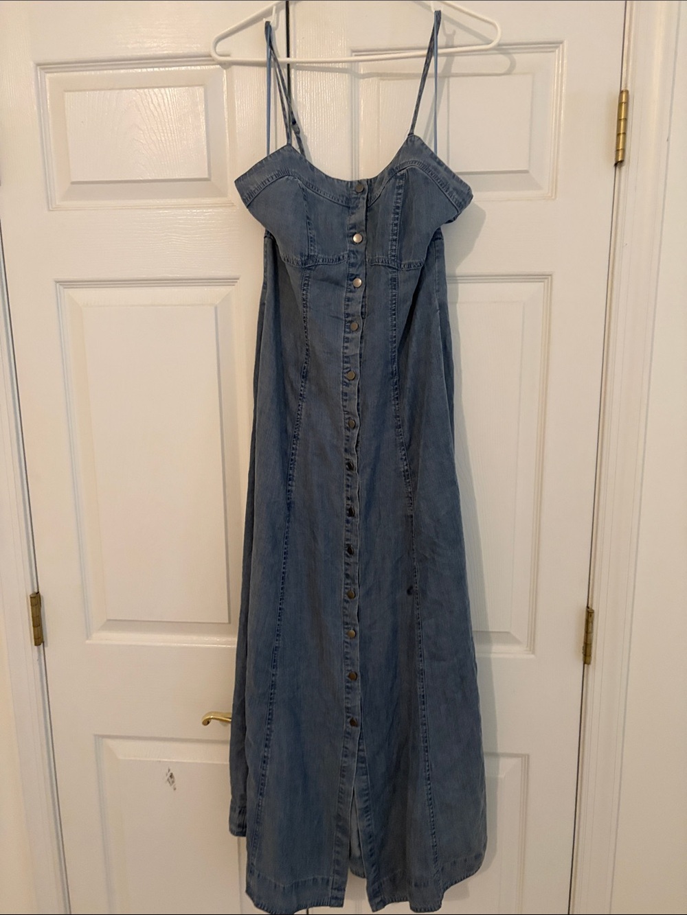 Rachel Zoe Light Blue Denim Maxi Dress with Buttons